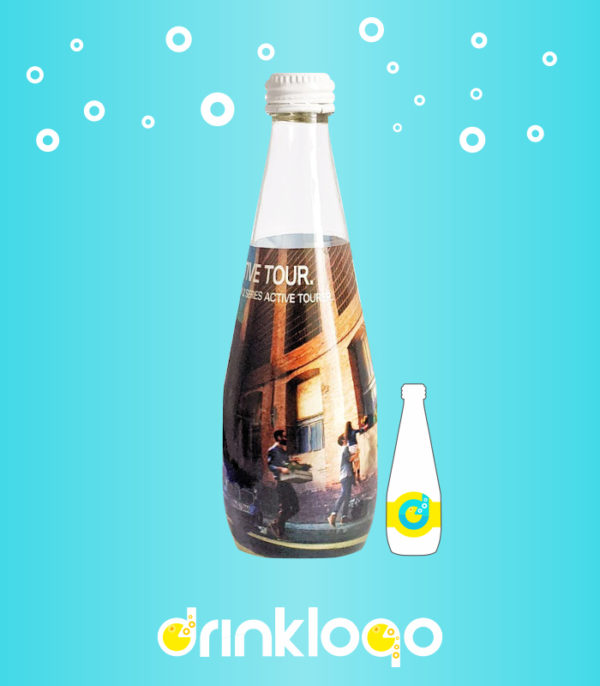 Bottled water in 300 ml drink logo returnable glass bottle